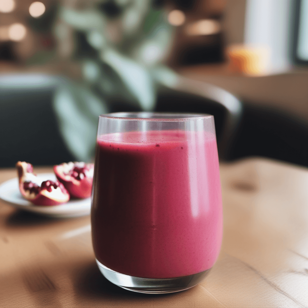 Pomegranate and flaxseeds breakfast smoothie