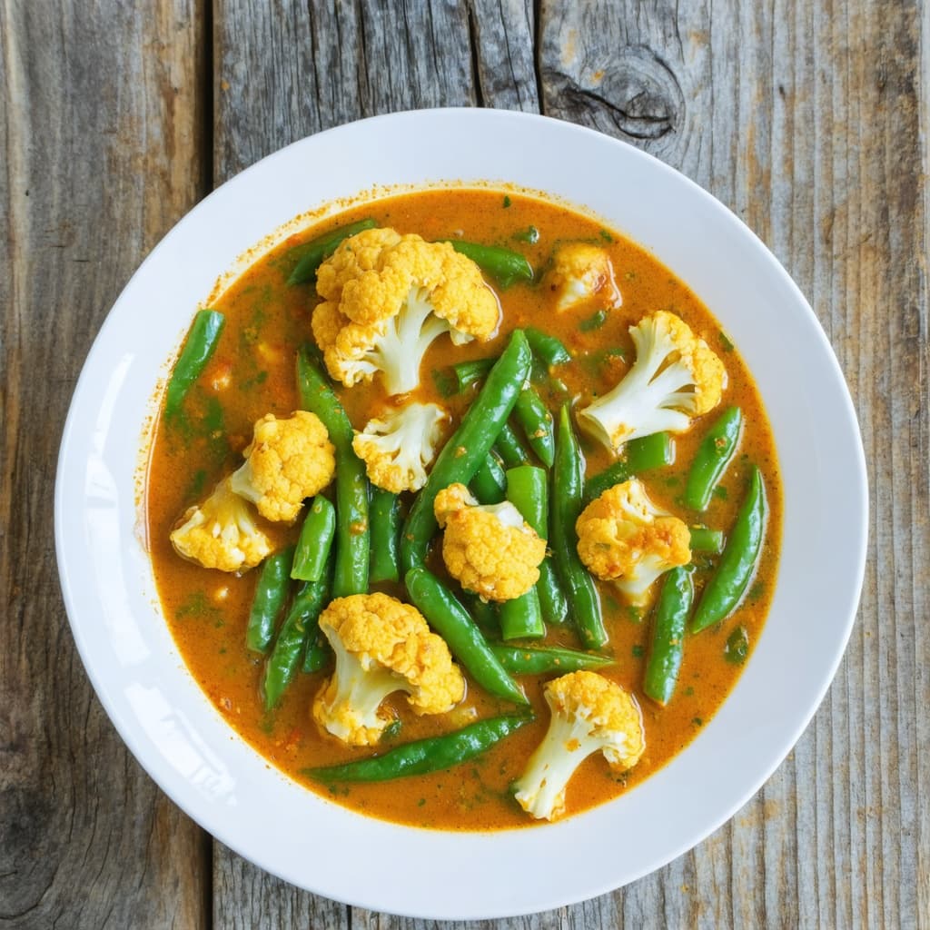 Cauliflower & green bean curry