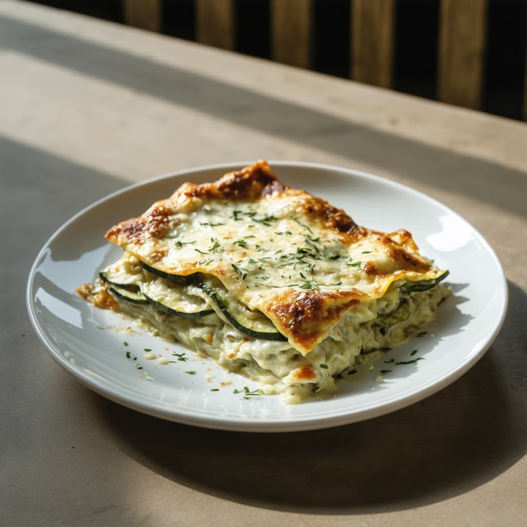 Creamy courgette lasagne