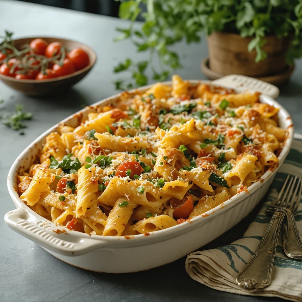 Vegetable pasta bake