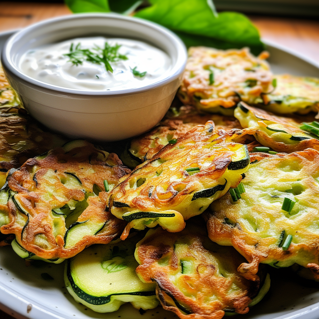  Courgette Fritters with Yogurt Dipping Sauce