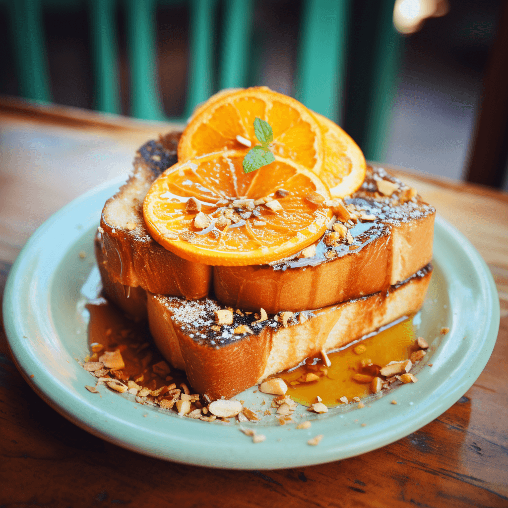 French toast with orange slices